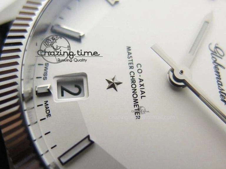 Globemaster Master Chronometer SS V6F Best Edition White Dial On Black Leather Strap A FastDry 8269