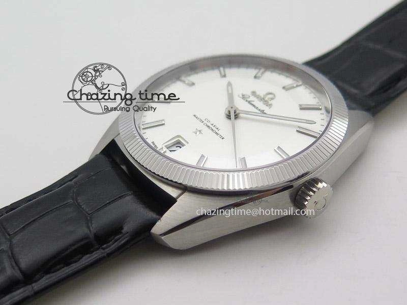 Globemaster Master Chronometer SS V6F Best Edition White Dial On Black Leather Strap A FastDry 8269