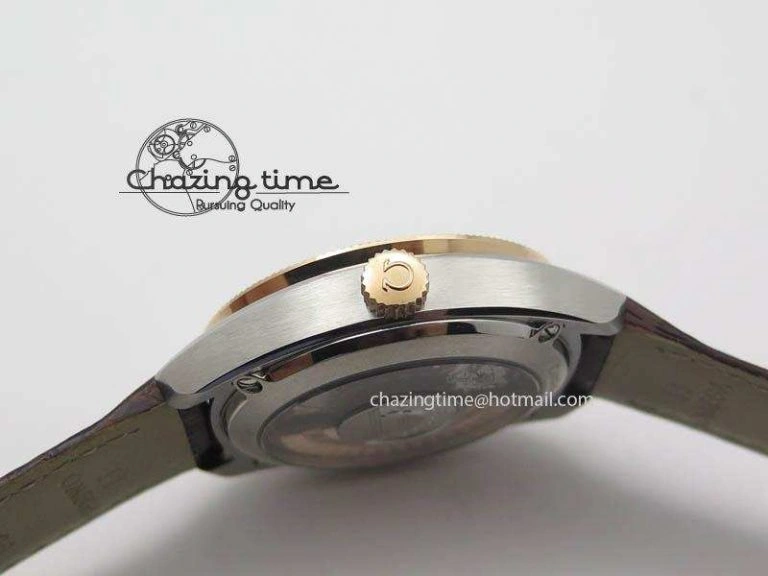 Cozy Globemaster Master Chronometer SS RG V6F Best Edition Black Dial On Brown Leather Strap A 8270