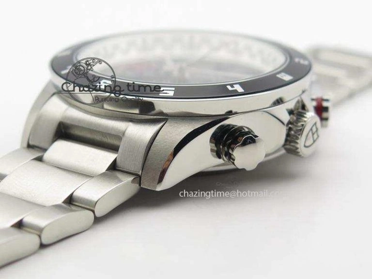 Upgraded GranTour Chronograph SS Black Dial On SS Bracelet A 9789