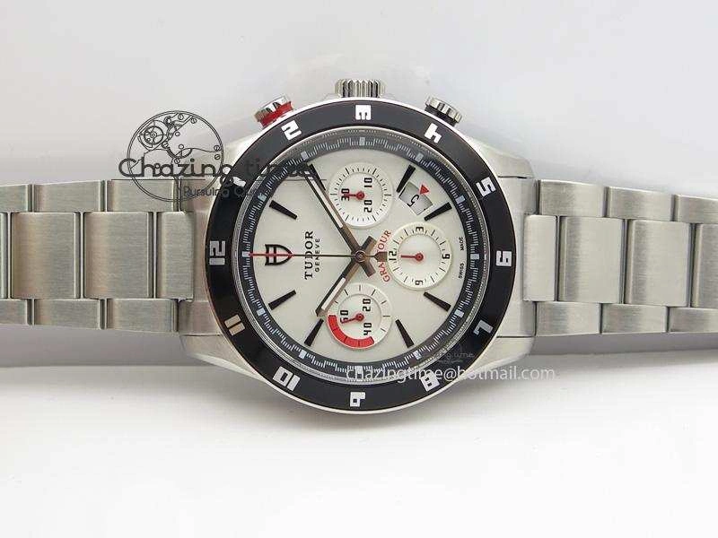 GranTour Chronograph SS White Dial On SS Bracelet A Original 9791