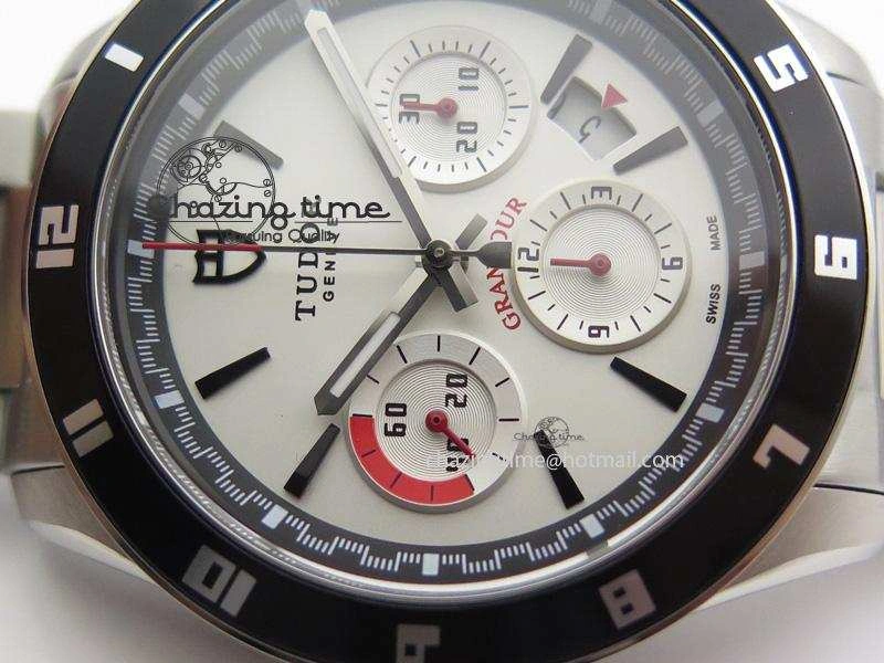 GranTour Chronograph SS White Dial On SS Bracelet A Original 9791