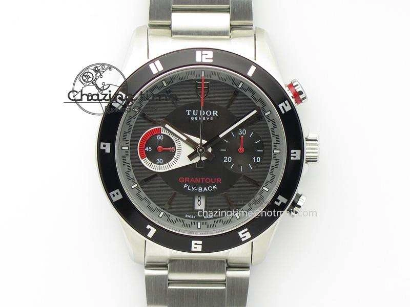 TopPick GranTour Flyback SS Black Dial On SS Bracelet A 9794