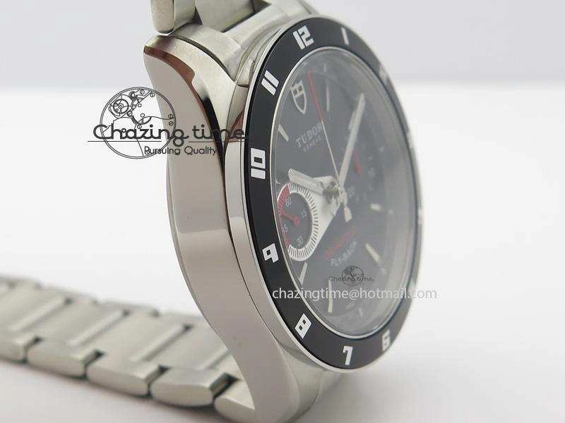 TopPick GranTour Flyback SS Black Dial On SS Bracelet A 9794