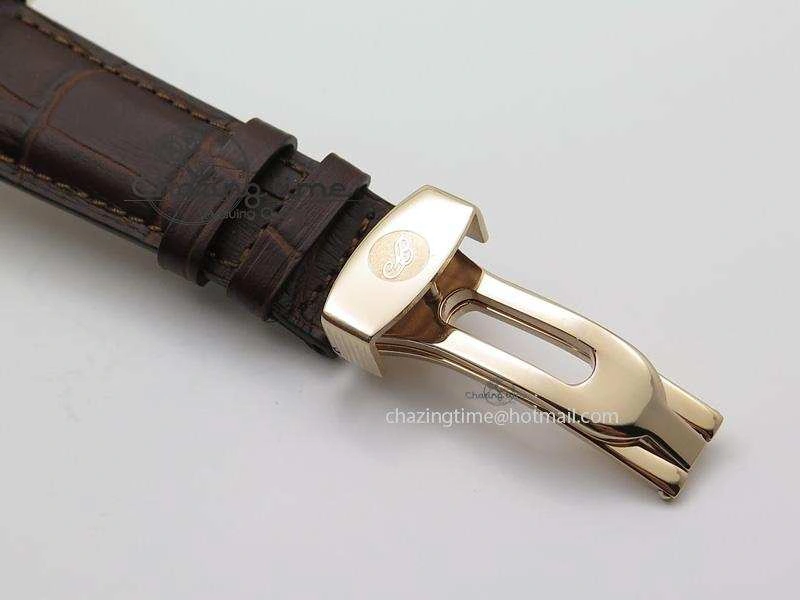 Popular Grand Complication Moon Phase Tourbillon RG White Dial On Brown Leather Strap 5376
