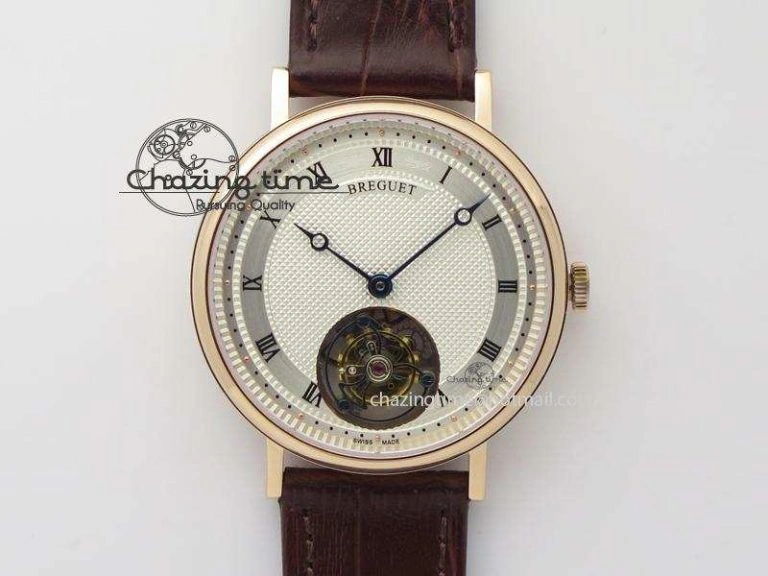 SoftTouch Grand Complication Tourbillon RG AXF White Dial On Brown Leather Strap 5372