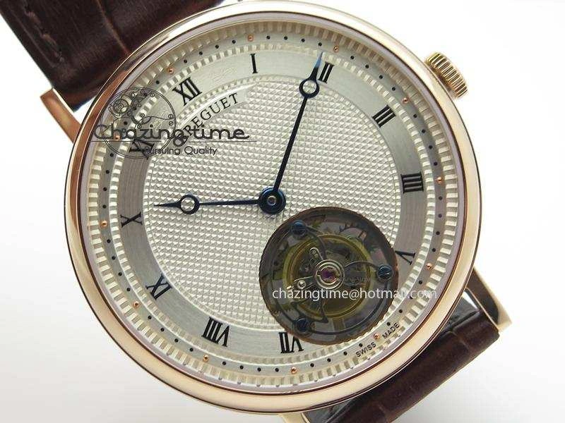 SoftTouch Grand Complication Tourbillon RG AXF White Dial On Brown Leather Strap 5372