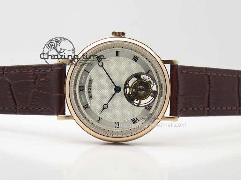 SoftTouch Grand Complication Tourbillon RG AXF White Dial On Brown Leather Strap 5372