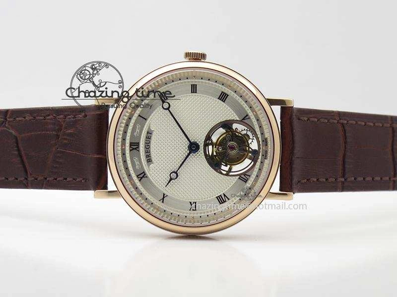 SoftTouch Grand Complication Tourbillon RG AXF White Dial On Brown Leather Strap 5372