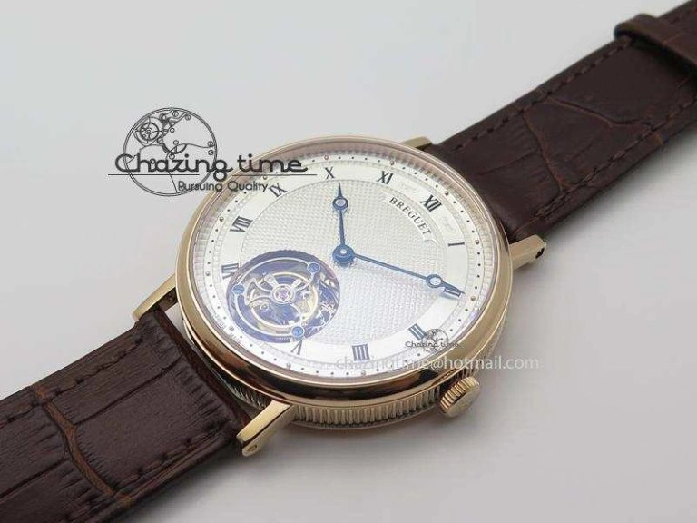 SoftTouch Grand Complication Tourbillon RG AXF White Dial On Brown Leather Strap 5372