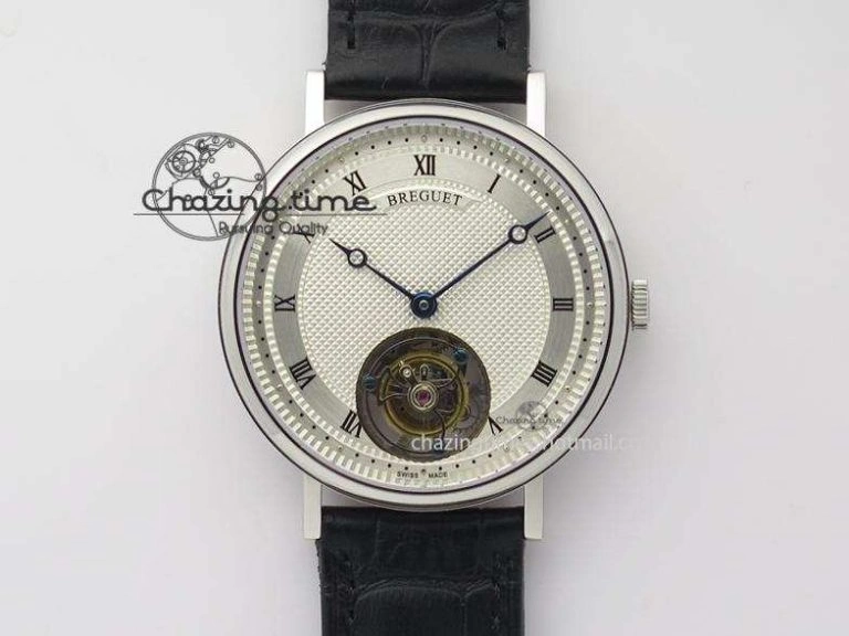 Versatile Grand Complication Tourbillon SS AXF White Dial On Black Leather Strap 5374
