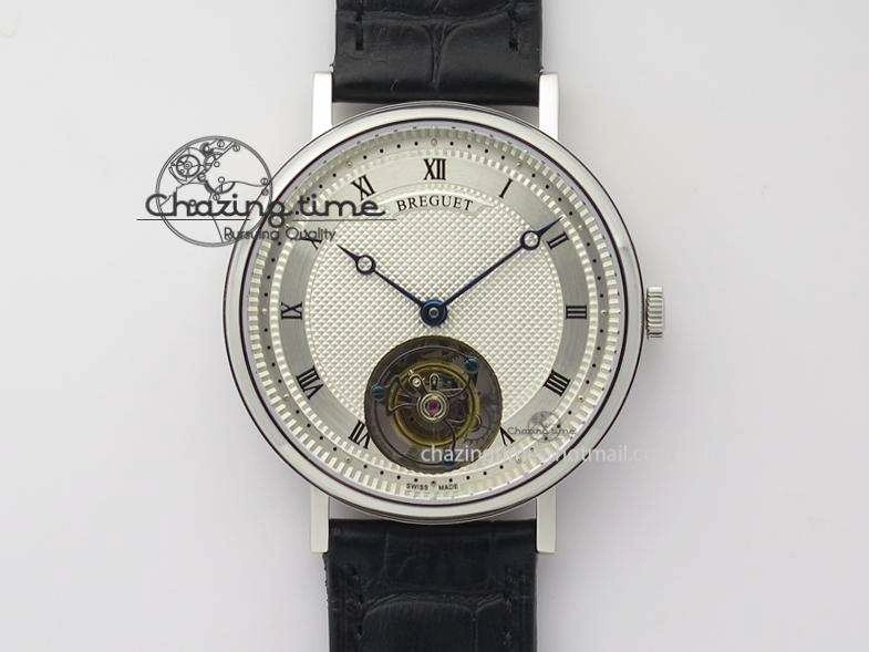 Versatile Grand Complication Tourbillon SS AXF White Dial On Black Leather Strap 5374