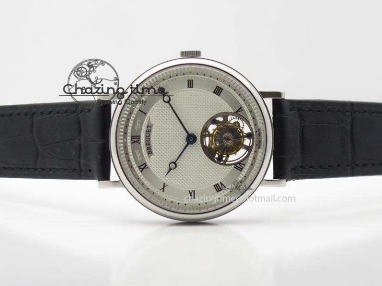 Versatile Grand Complication Tourbillon SS AXF White Dial On Black Leather Strap 5374