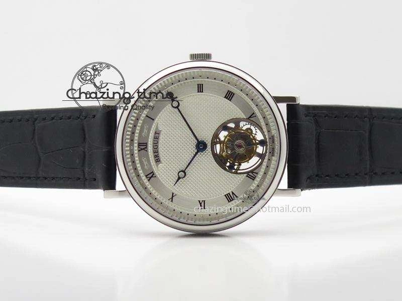 Versatile Grand Complication Tourbillon SS AXF White Dial On Black Leather Strap 5374