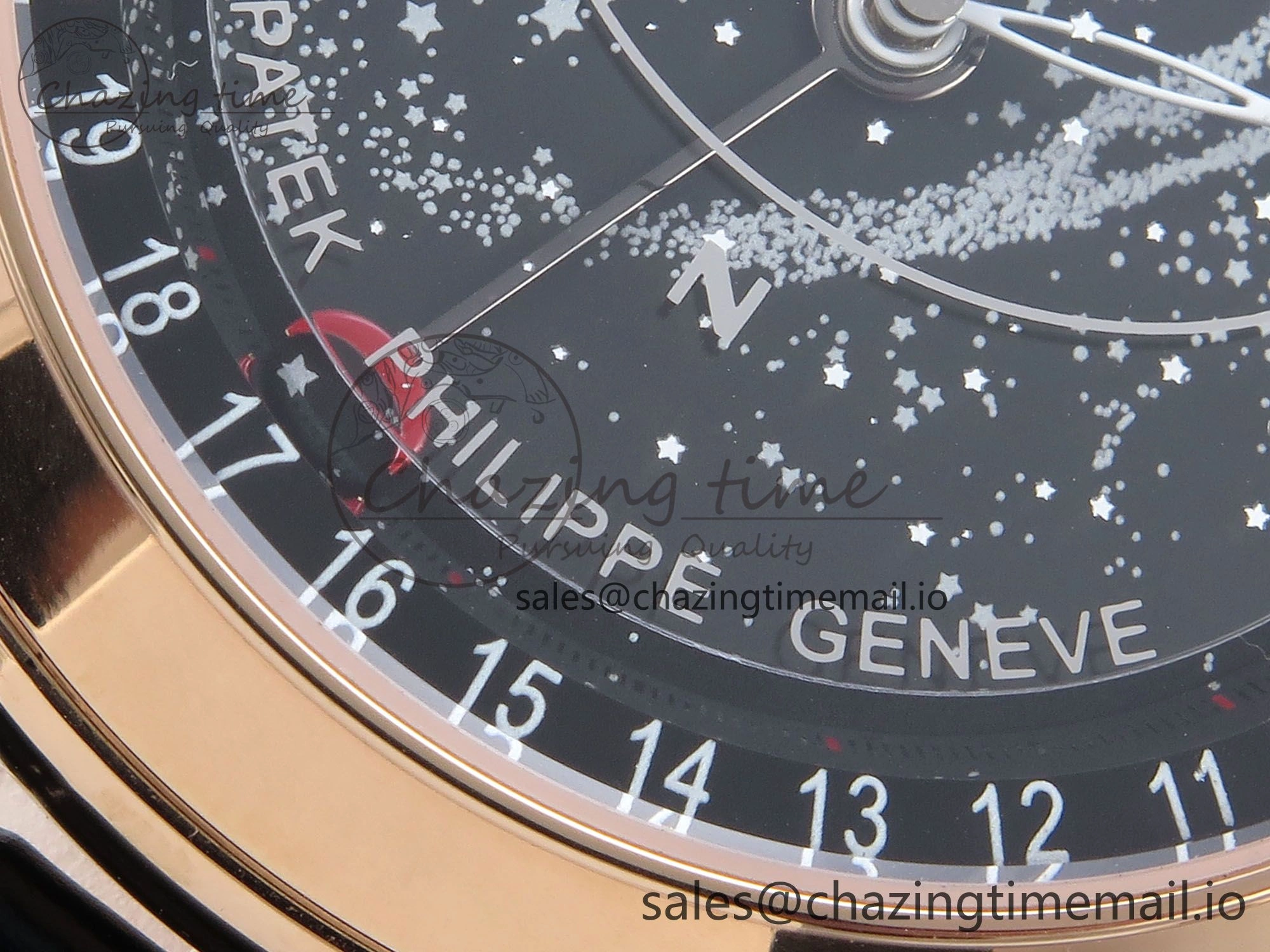 Grand Complications 6102G Moon RG YLF Black Dial on Black Leather Strap A Reliable 8650