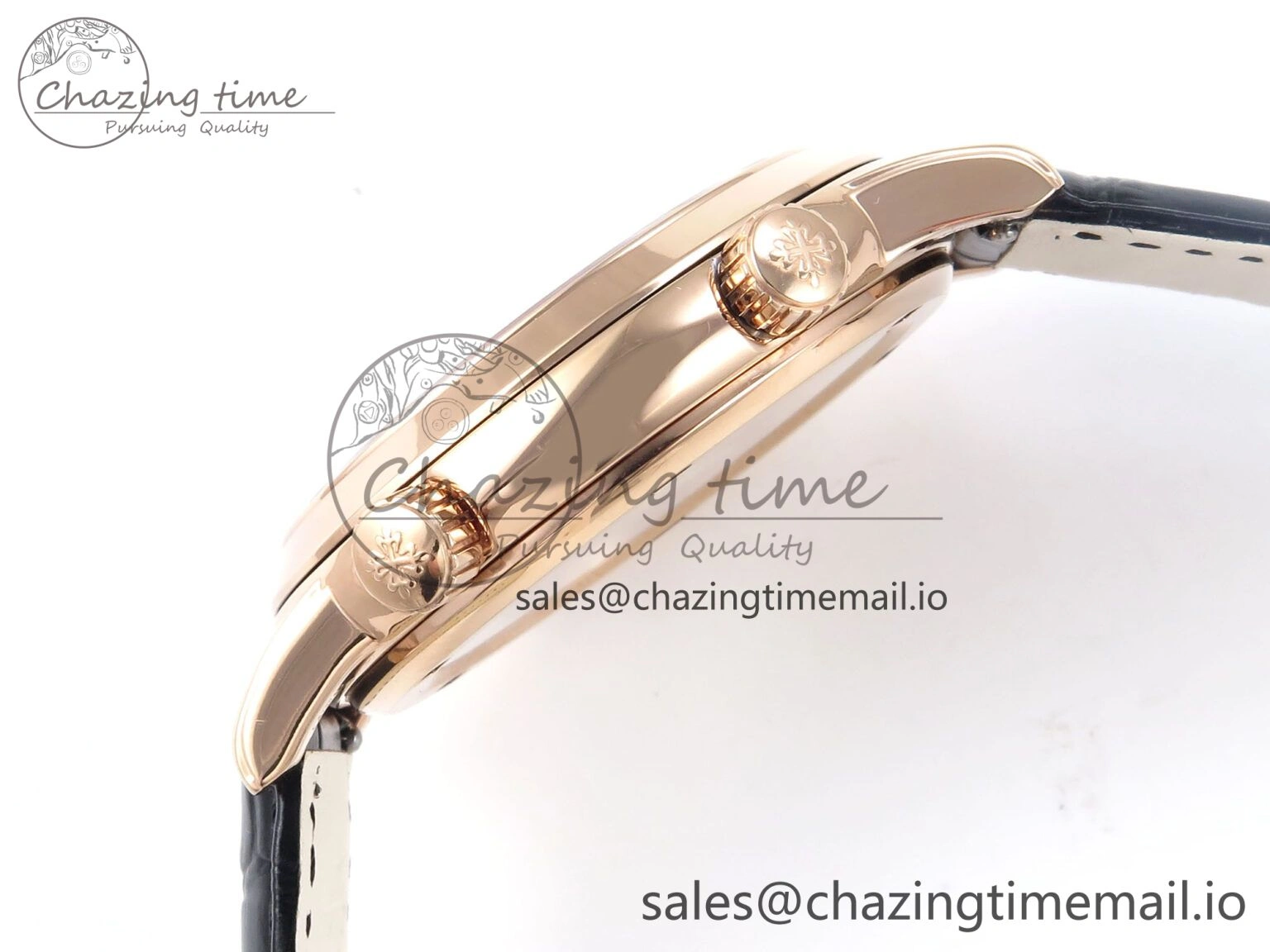 Grand Complications 6102G Moon RG YLF Black Dial on Black Leather Strap A Reliable 8650