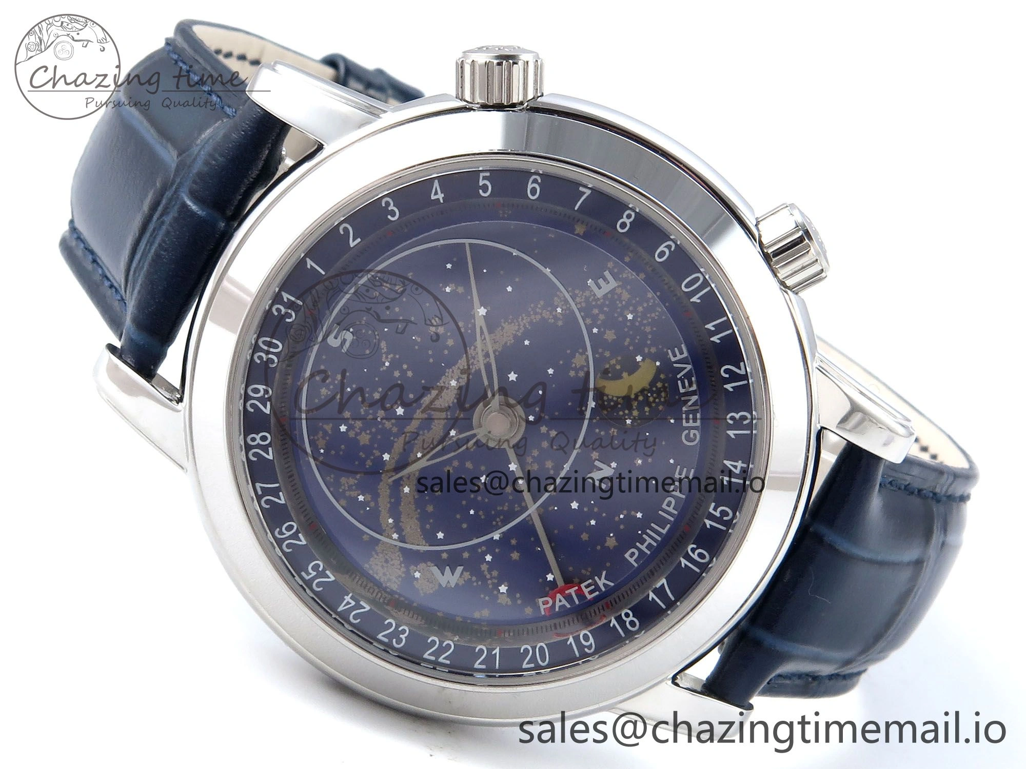 Grand Complications 6102G Moon SS YLF Blue Dial on Blue Leather Strap A Lightweight 8649