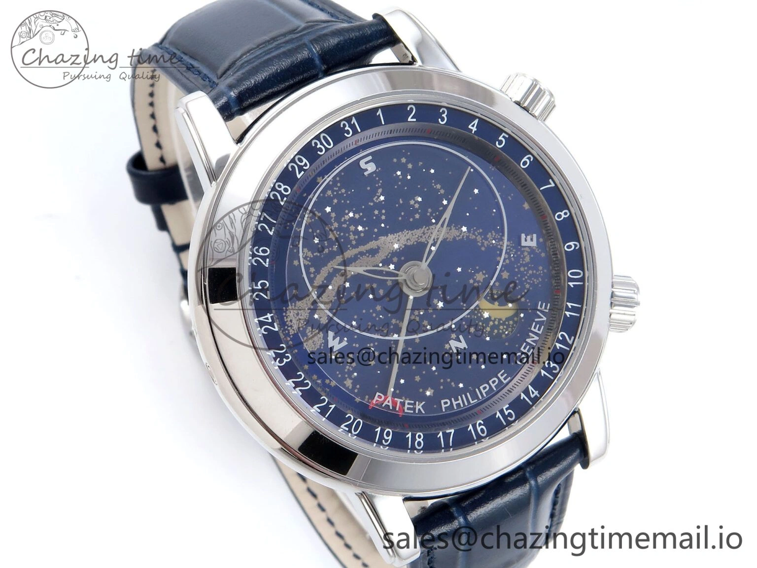 Grand Complications 6102G Moon SS YLF Blue Dial on Blue Leather Strap A Lightweight 8649