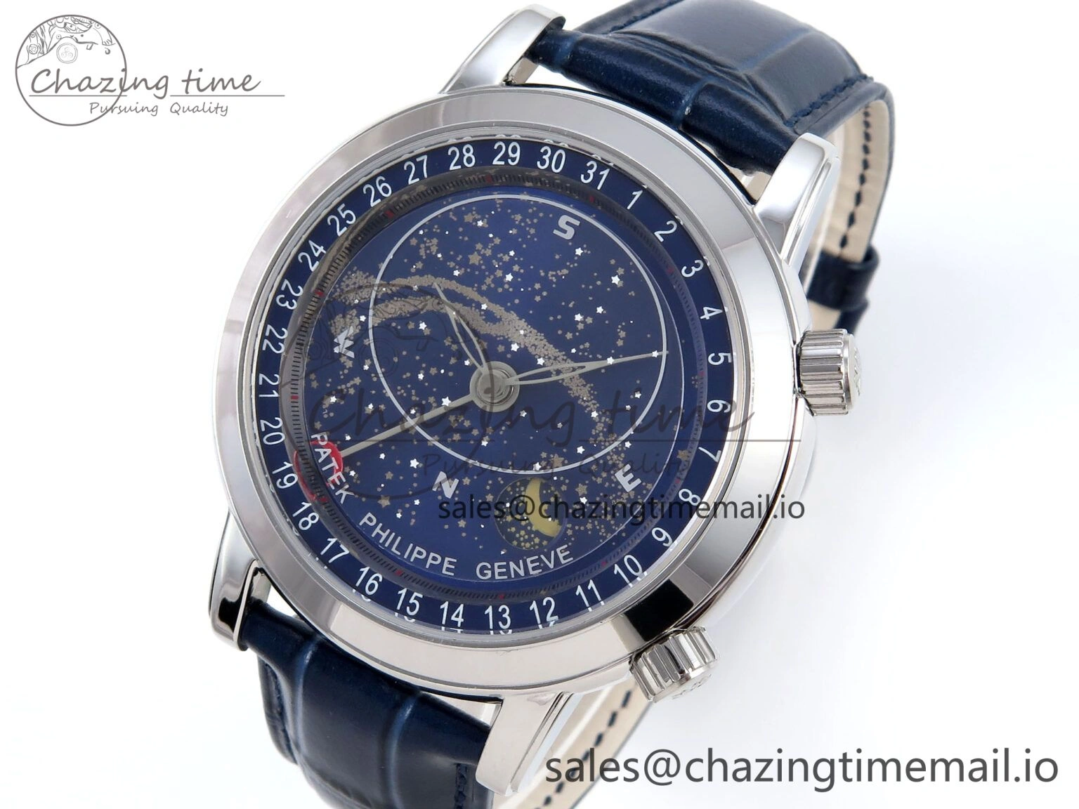 Grand Complications 6102G Moon SS YLF Blue Dial on Blue Leather Strap A Lightweight 8649