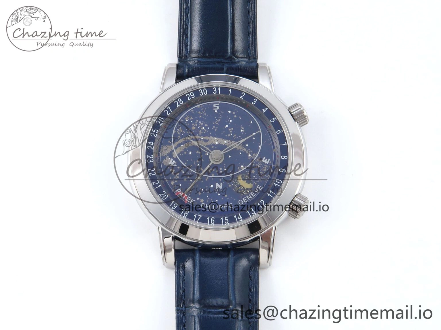 Grand Complications 6102G Moon SS YLF Blue Dial on Blue Leather Strap A Lightweight 8649