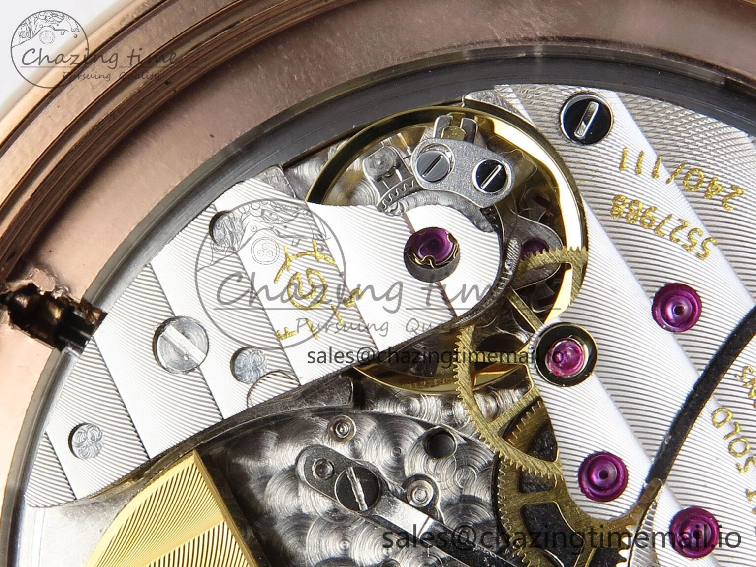 Breathable Grand Complications 6102G Moon YLF RG Black Dial Crystal Bezel on Black Leather Strap A 8648