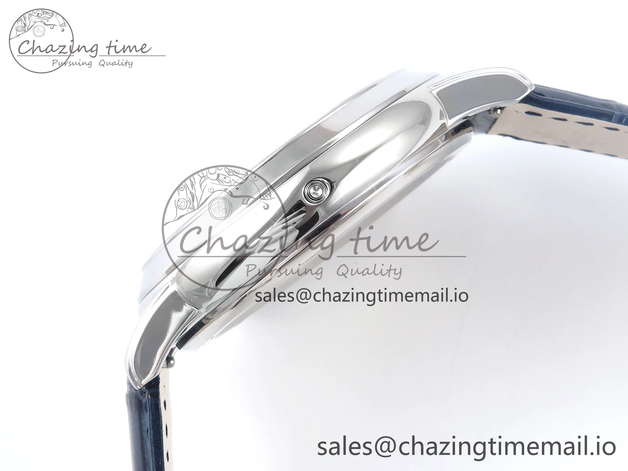 Grand Complications 6102G Moon YLF SS Blue Dial Crystal Bezel on Blue Leather Strap A Sporty 8647