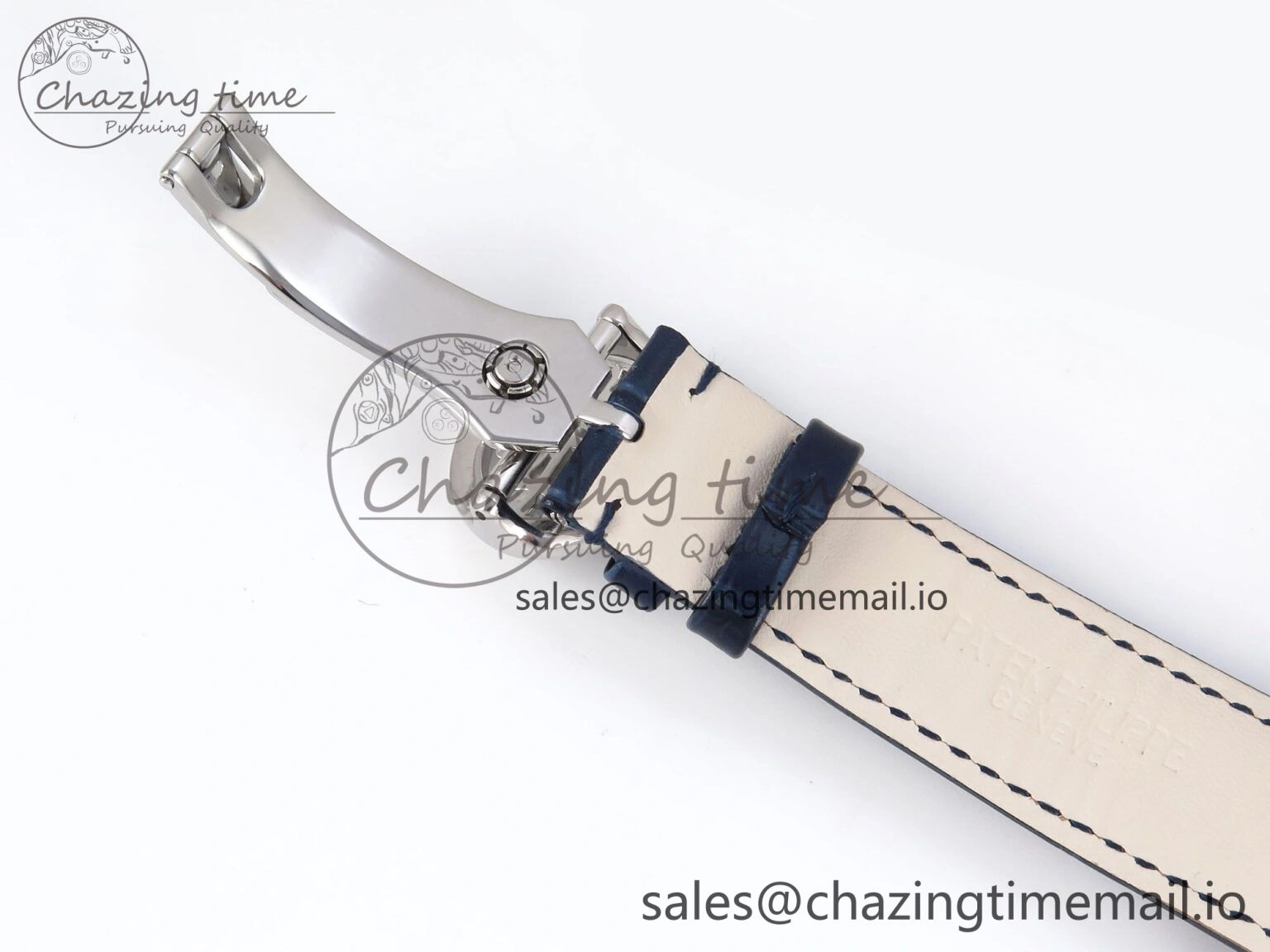 Grand Complications 6102G Moon YLF SS Blue Dial Crystal Bezel on Blue Leather Strap A Sporty 8647