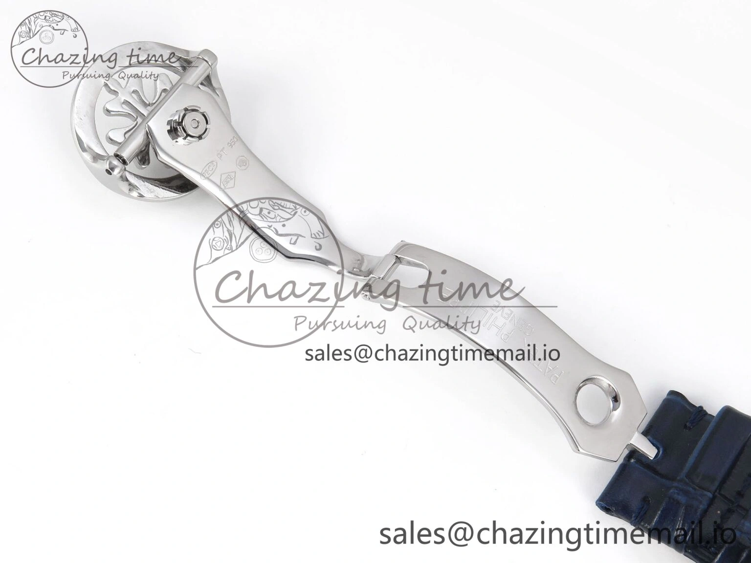 Grand Complications 6102G Moon YLF SS Blue Dial Crystal Bezel on Blue Leather Strap A Sporty 8647