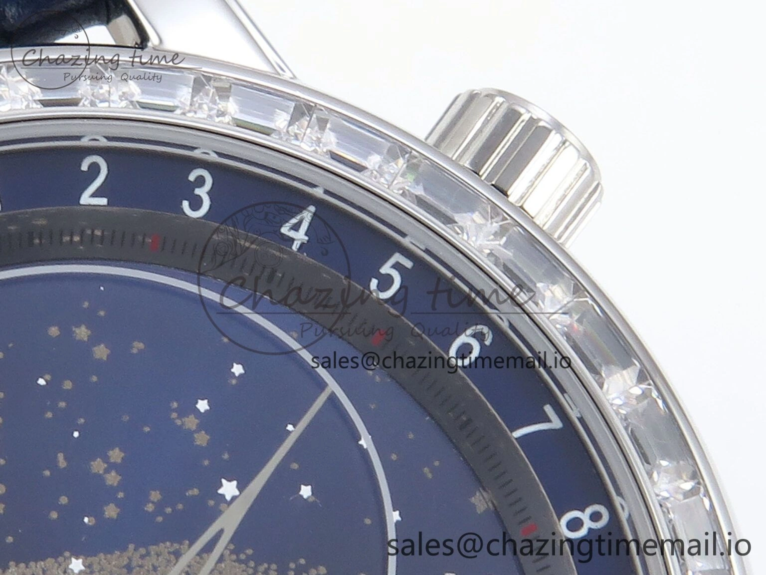 Grand Complications 6102G Moon YLF SS Blue Dial Crystal Bezel on Blue Leather Strap A Sporty 8647