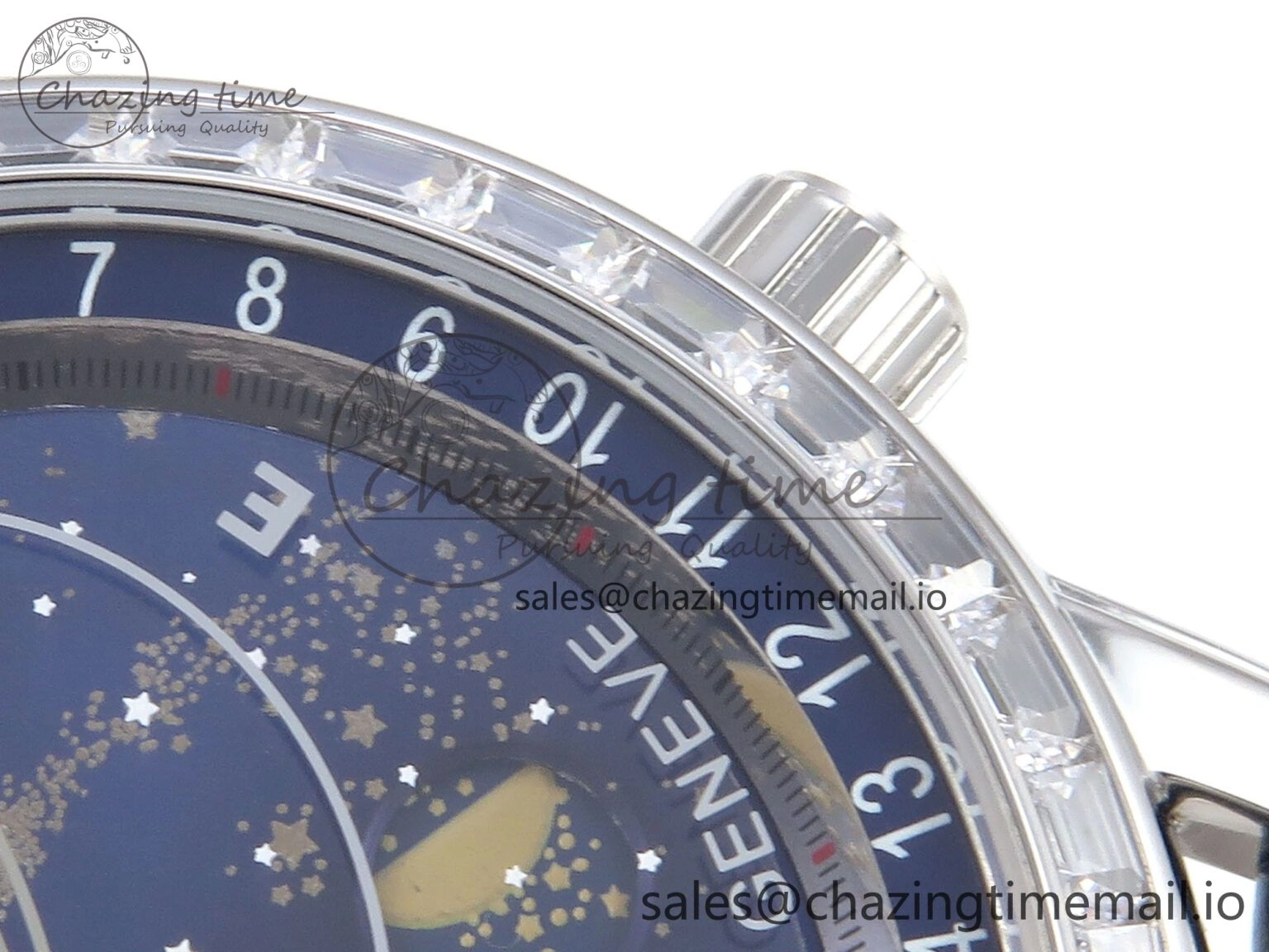 Grand Complications 6102G Moon YLF SS Blue Dial Crystal Bezel on Blue Leather Strap A Sporty 8647