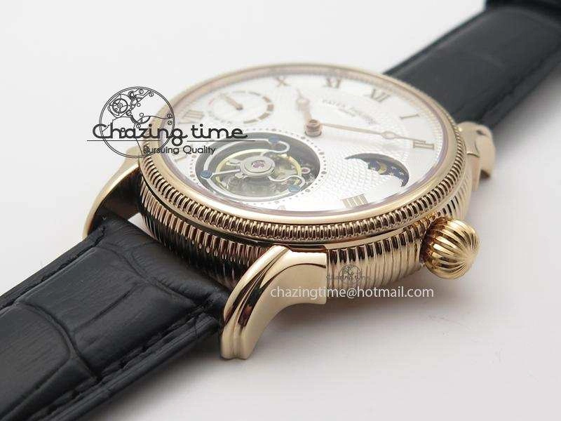 Stylish Grand Complications AXF Best Edition RG White Dial On Black Leather Strap 9095