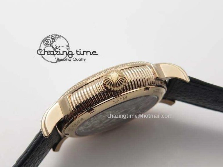 Stylish Grand Complications AXF Best Edition RG White Dial On Black Leather Strap 9095