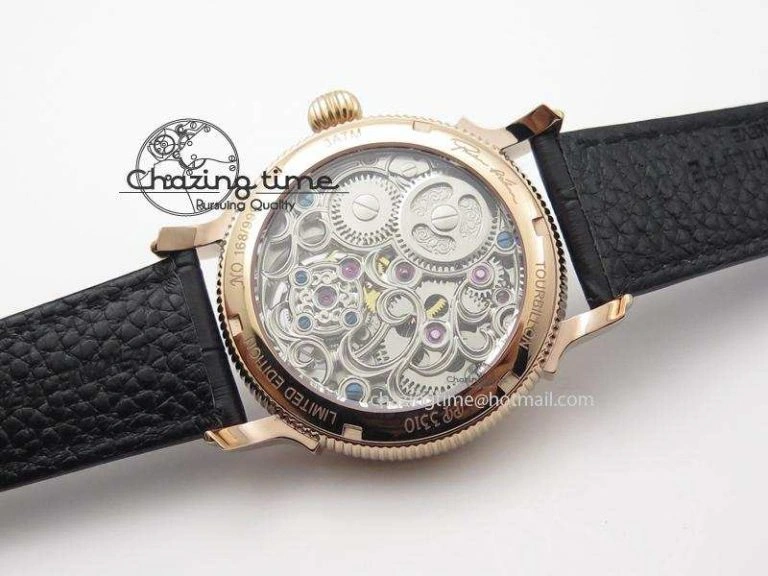 Stylish Grand Complications AXF Best Edition RG White Dial On Black Leather Strap 9095