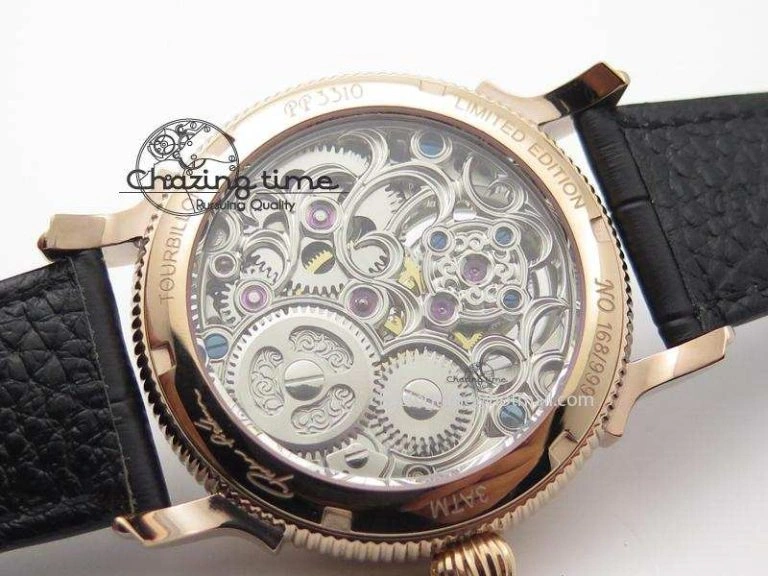 Stylish Grand Complications AXF Best Edition RG White Dial On Black Leather Strap 9095
