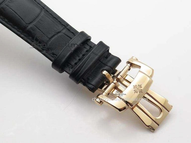 Stylish Grand Complications AXF Best Edition RG White Dial On Black Leather Strap 9095
