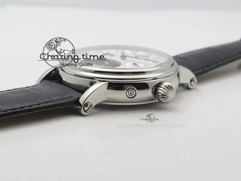 Versatile Grand Complications AXF Best Edition SS White Dial Moonphase (Left) On Black Leather Strap 9094