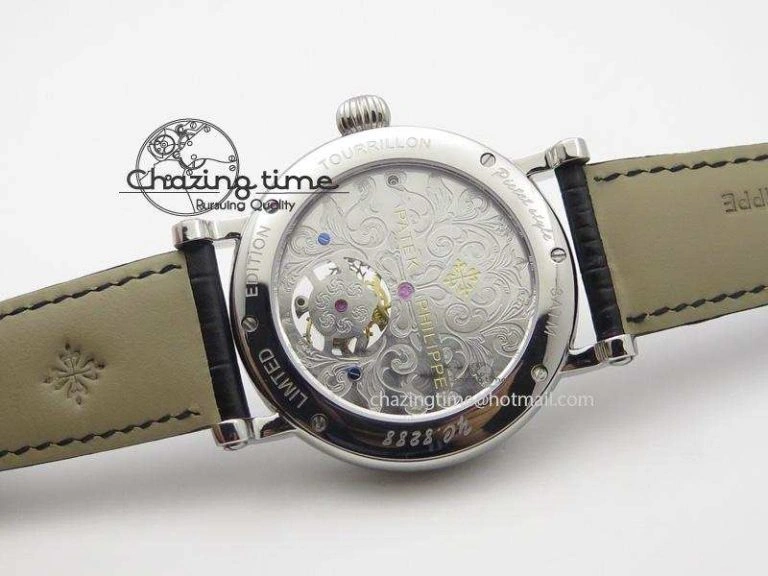 Versatile Grand Complications AXF Best Edition SS White Dial Moonphase (Left) On Black Leather Strap 9094