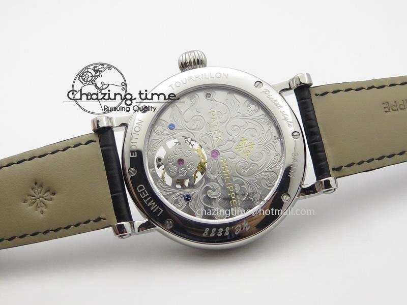 Versatile Grand Complications AXF Best Edition SS White Dial Moonphase (Left) On Black Leather Strap 9094