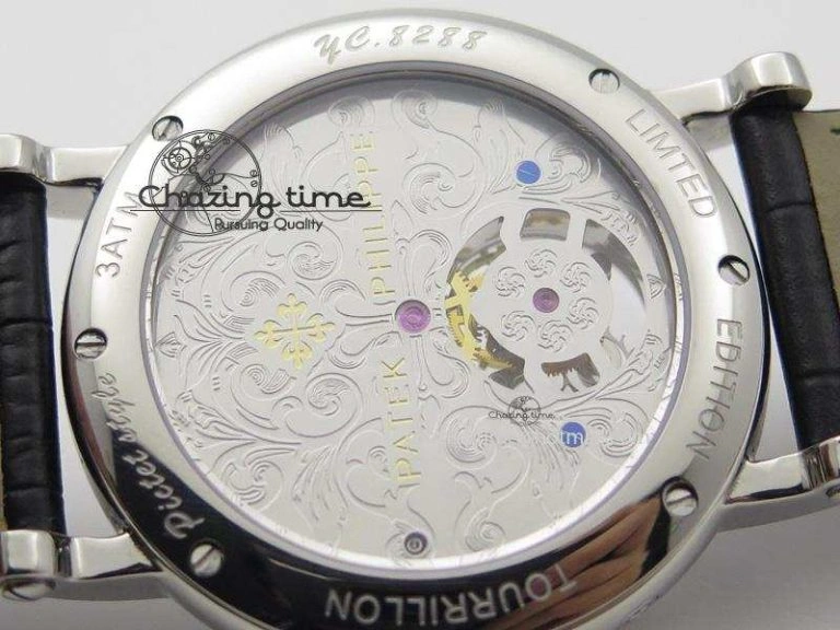 Versatile Grand Complications AXF Best Edition SS White Dial Moonphase (Left) On Black Leather Strap 9094