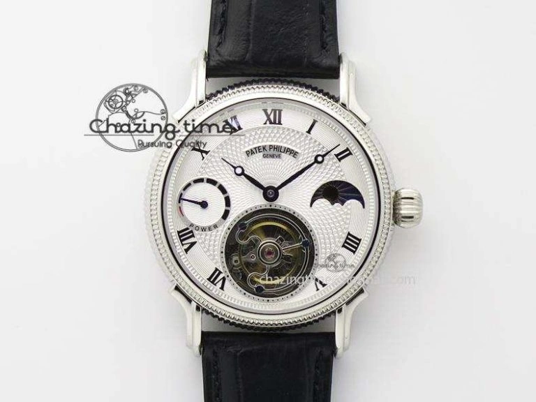 Grand Complications AXF Best Edition SS White Dial On Black Leather Strap TechFriendly 9104