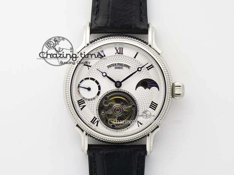 Grand Complications AXF Best Edition SS White Dial On Black Leather Strap TechFriendly 9104
