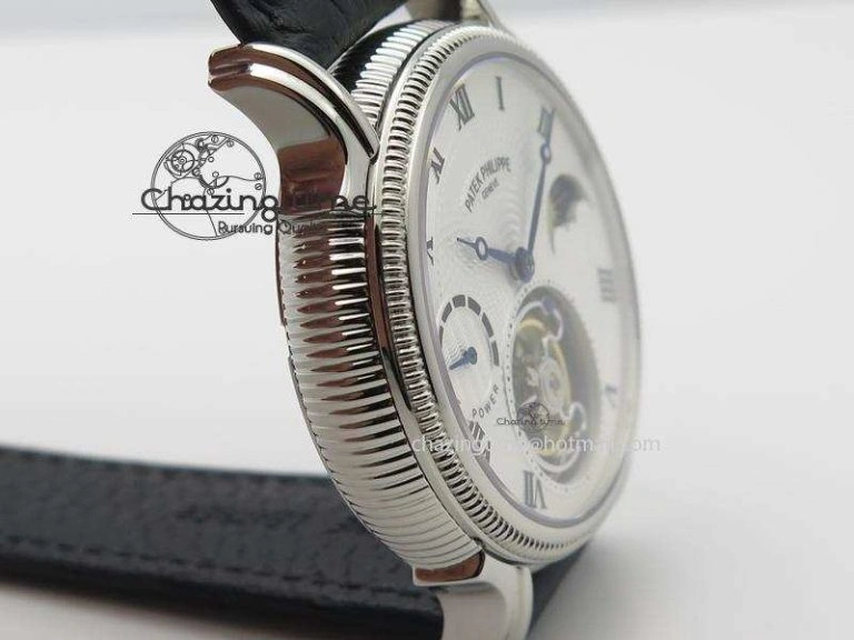 Grand Complications AXF Best Edition SS White Dial On Black Leather Strap TechFriendly 9104