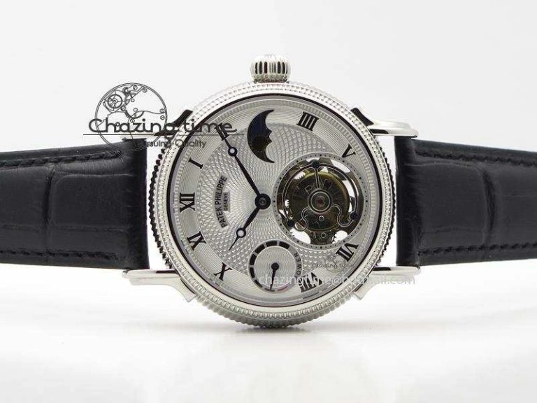 Grand Complications AXF Best Edition SS White Dial On Black Leather Strap TechFriendly 9104