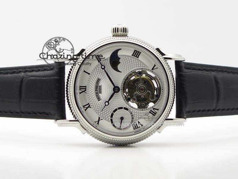 Grand Complications AXF Best Edition SS White Dial On Black Leather Strap TechFriendly 9104