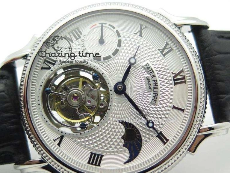 Grand Complications AXF Best Edition SS White Dial On Black Leather Strap TechFriendly 9104