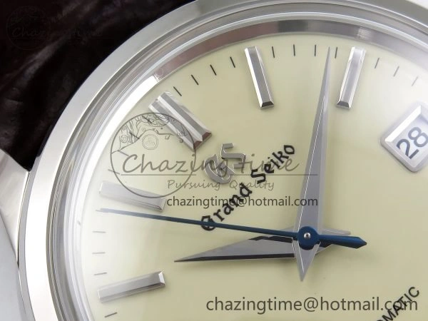 Grand Seiko Elegance Automatic SS GSF 1:1 Best Edition Cream Dial on Brown Leather Strap NH FastDry 6665