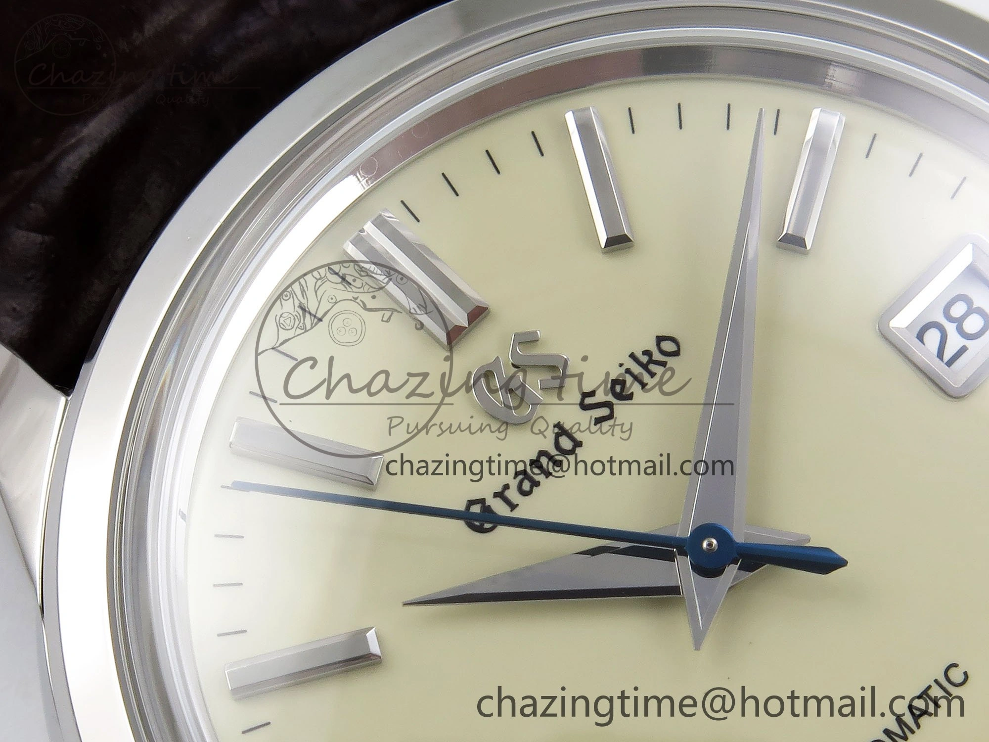 Grand Seiko Elegance Automatic SS GSF 1:1 Best Edition Cream Dial on Brown Leather Strap NH FastDry 6665