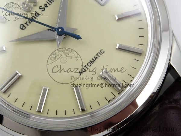 Grand Seiko Elegance Automatic SS GSF 1:1 Best Edition Cream Dial on Brown Leather Strap NH FastDry 6665