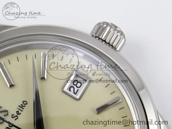 Grand Seiko Elegance Automatic SS GSF 1:1 Best Edition Cream Dial on Brown Leather Strap NH FastDry 6665
