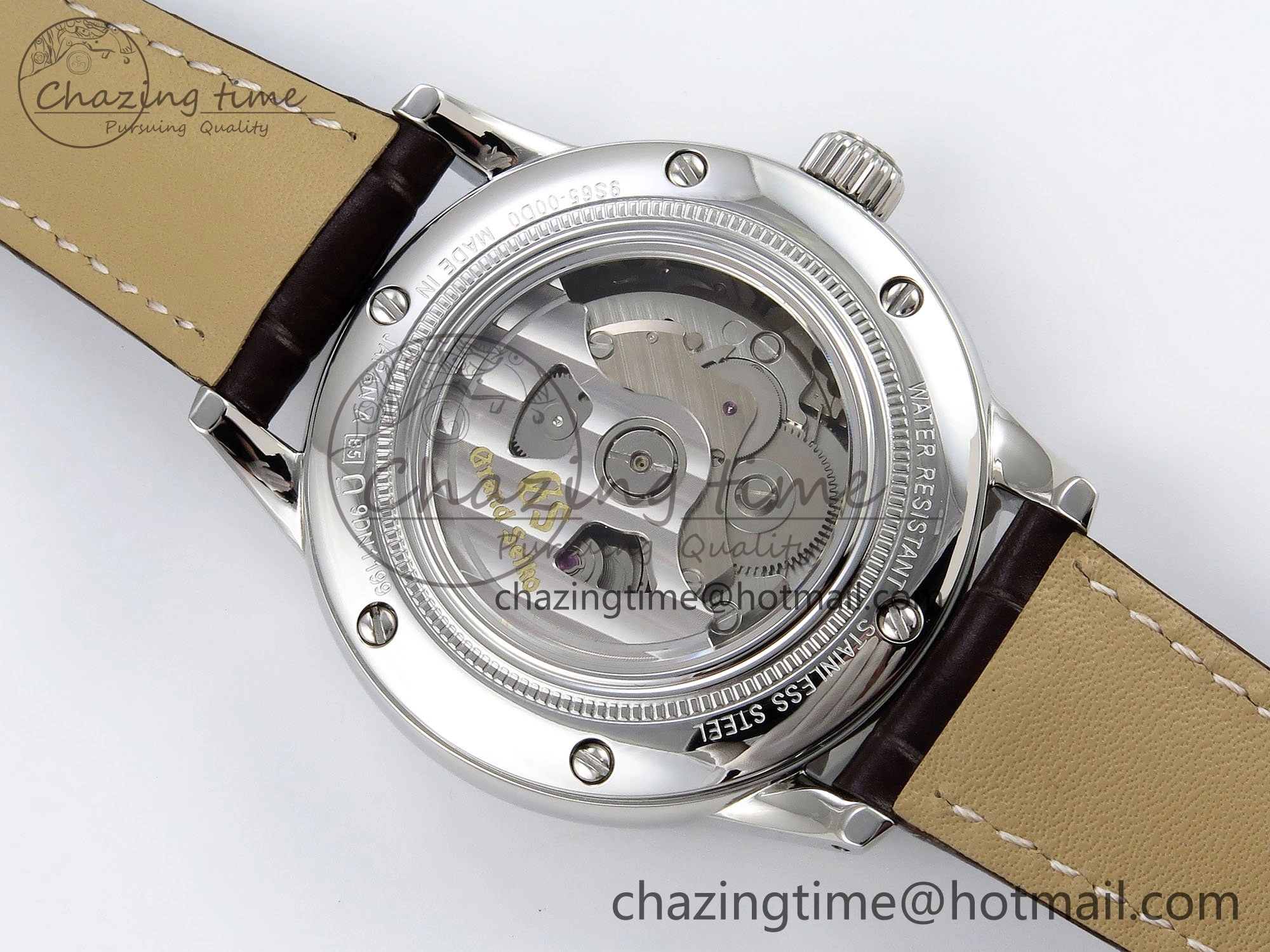 Grand Seiko Elegance Automatic SS GSF 1:1 Best Edition Cream Dial on Brown Leather Strap NH FastDry 6665